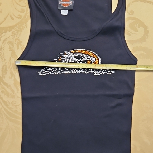 Harley Davidson Black Tank Top with Screaming Eagle Embellished Logo - Picture 5 of 8